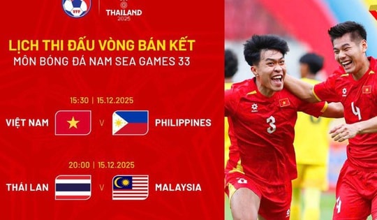 Lịch thi đấu bán kết bóng đá nam SEA Games 33 mới nhất: U22 Việt Nam đấu U22 Philippines