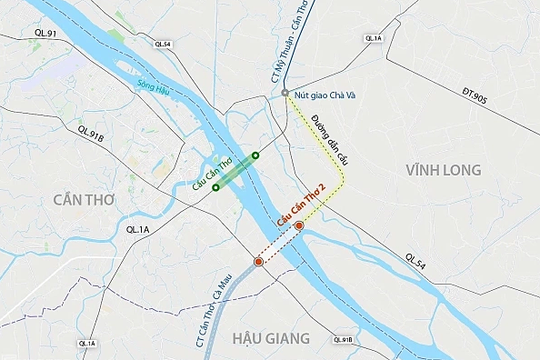 Đề xuất gần 30.000 tỷ đồng xây cầu Cần Thơ 2