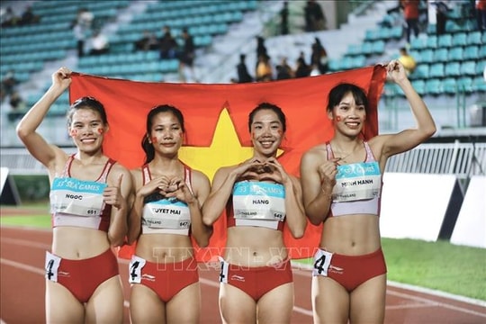 Điền kinh nữ Việt Nam giành thêm 2 HCV 4x400m và nhảy xa