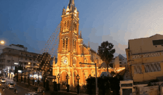 VIDEO: Nhà thờ ở TPHCM gây "sốt" với hàng chục cây thông Giáng sinh