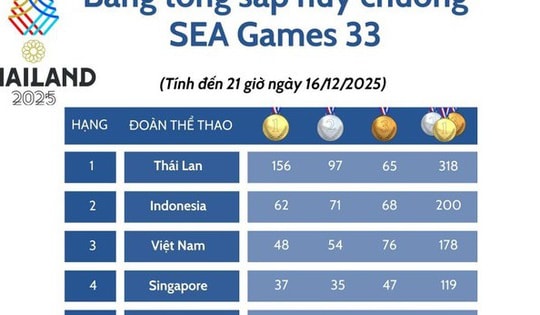 Bảng tổng sắp huy chương SEA Games 33 cập nhật mới nhất