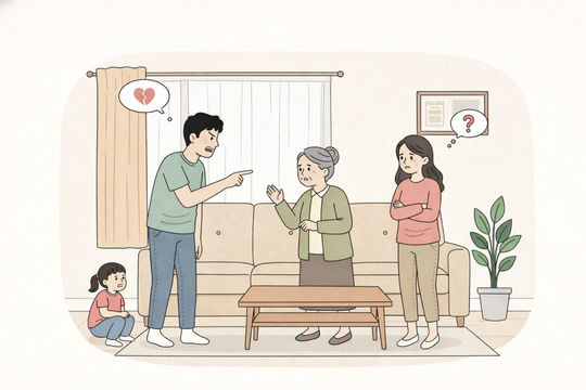 Gia đình tôi xáo trộn mỗi khi mẹ chồng xuống nhà chơi