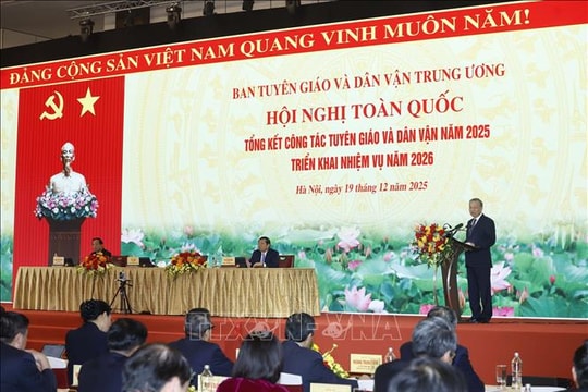 Tổng Bí thư Tô Lâm: Xây dựng đội ngũ cán bộ tuyên giáo và dân vận 'chuyên tâm, thạo việc'