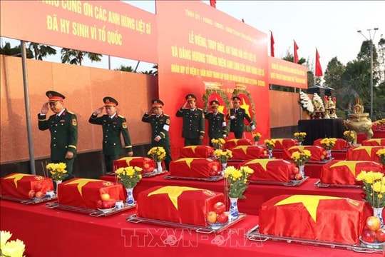 Lễ truy điệu và an táng 41 hài cốt liệt sĩ tại Nghĩa trang Liệt sĩ Bình Phước