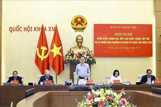 Ban Thường vụ Đảng ủy Quốc hội tổ chức Hội nghị kiểm điểm, đánh giá, xếp loại năm 2025