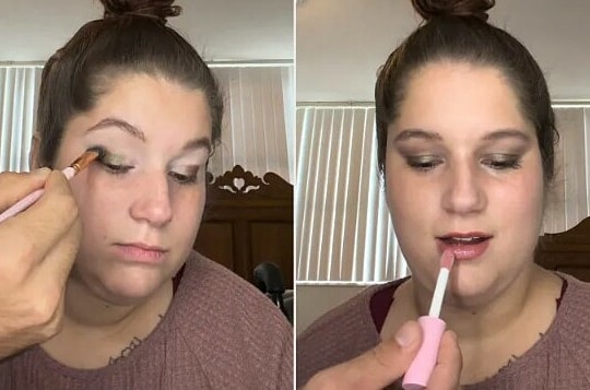 Chồng làm 'giá đỡ' cho vợ mắc bệnh hiếm trang điểm