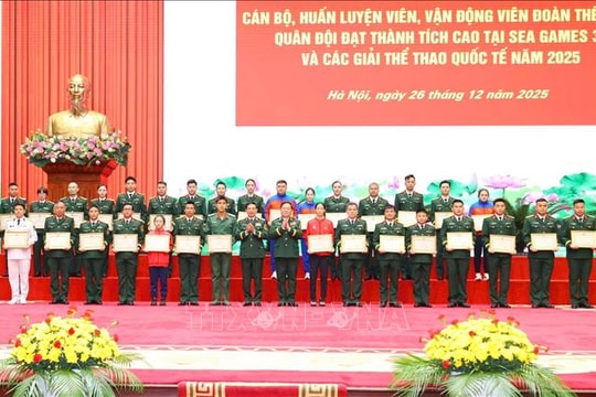 Bộ Quốc phòng khen thưởng đoàn thể thao Quân đội đạt thành tích cao năm 2025