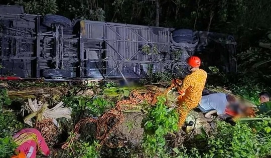 Tài xế ngủ gật khiến xe buýt lao khỏi đường cao tốc, 6 người tử vong