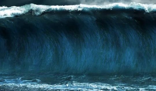 Vệ tinh của NASA đã chụp được một bức ảnh kinh hoàng về một trận sóng thần khổng lồ