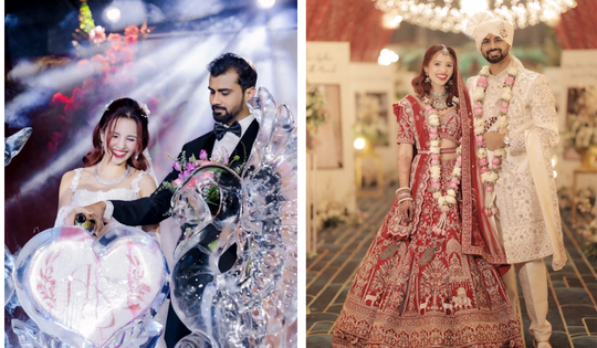 Con gái Hoa hậu Diệu Hoa xinh đẹp trong lễ cưới truyền thống Việt Nam và Ấn Độ