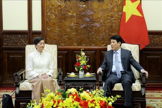 Chủ tịch nước Lương Cường tiếp Đại sứ Campuchia chào từ biệt