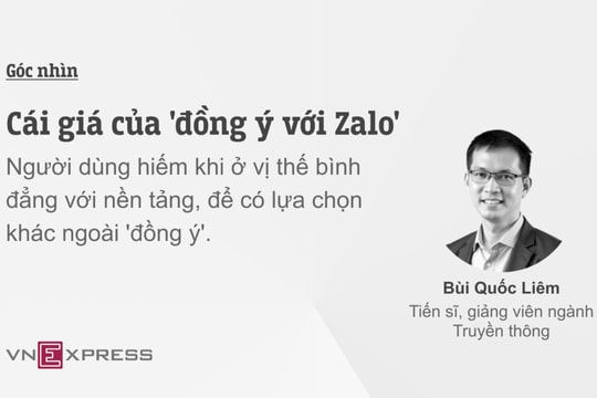 Cái giá của 'đồng ý với Zalo'
