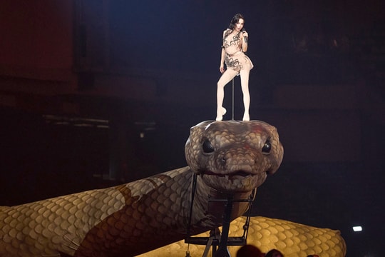 Thái Y Lâm gây sốt khi diễn trên mô hình đầu rắn