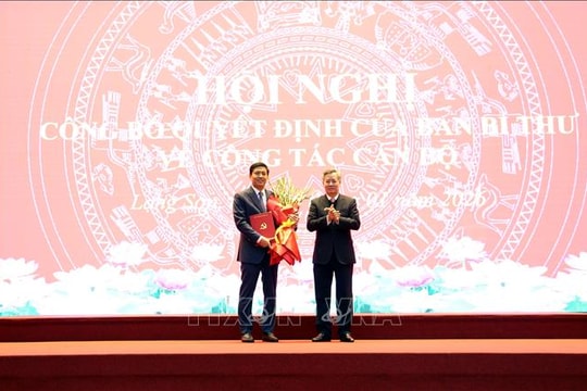 Đồng chí Vũ Hoàng Anh được điều động, chỉ định làm Phó Bí thư Tỉnh ủy Lạng Sơn