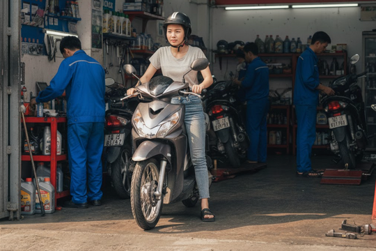 Cô gái đi xe máy nửa năm vẫn vô tư không thay nhớt