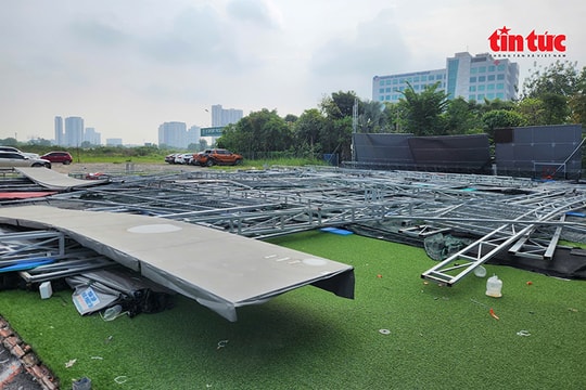 Tháo dỡ hàng loạt sân thể thao xây dựng trái phép ở phường Bình Trưng