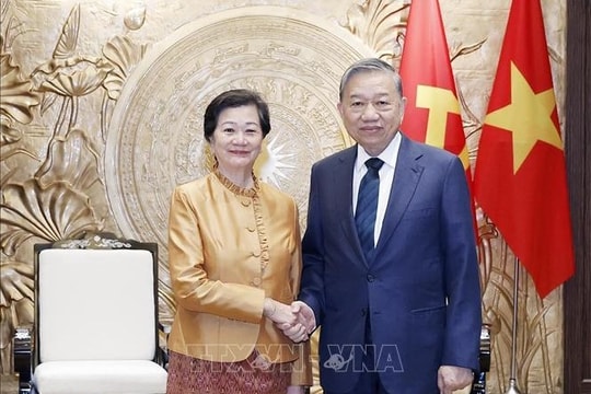 Tổng Bí thư Tô Lâm tiếp Đại sứ Vương quốc Campuchia đến chào từ biệt