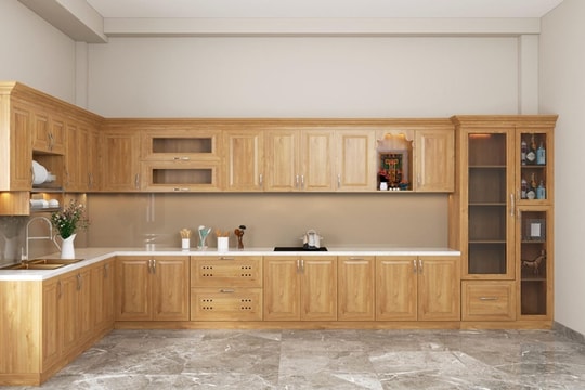 Các mẫu tủ bếp chữ L hiện đại 2026