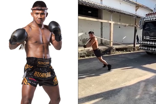 'Thánh Muay' Buakaw 44 tuổi kéo xe tải 10 bánh gây sốt mạng xã hội