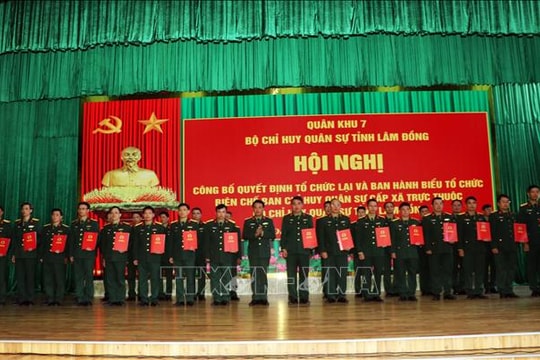 Tổ chức lại Ban Chỉ huy Quân sự cấp xã phù hợp mô hình chính quyền địa phương hai cấp