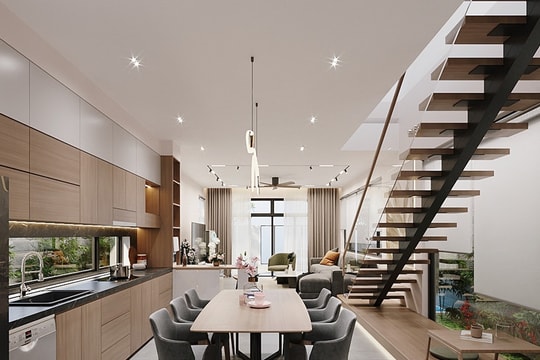 Các mẫu cầu thang xương cá độc đáo cho nhà phố