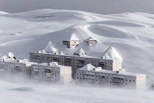 Bão tuyết lớn kỷ lục vùi lấp nhà cửa ở vùng Viễn Đông Nga