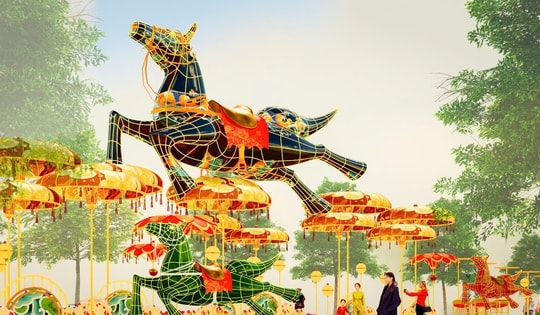 Lộ diện linh vật ngựa ở Đường hoa Nguyễn Huệ Tết Bính Ngọ 2026