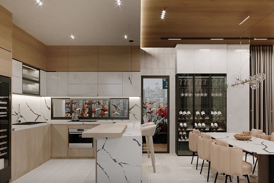 Mẫu tủ bếp chữ U độc đáo được ưa chuộng hiện nay