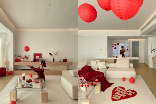 'Sắc' Tết trong căn hộ tối giản của cặp vợ chồng trẻ