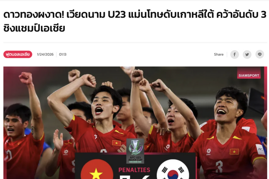 Truyền thông ĐNA ấn tượng về 'những ngôi sao vàng' trong trận đấu với U23 Hàn Quốc