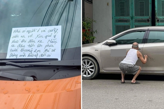 Tôi lặng lẽ kẹp tờ giấy vào kính lại khi bị tài xế đỗ ôtô chắn trước cửa nhà