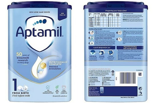 Anh thu hồi lô sữa Aptamil do lo ngại độc tố