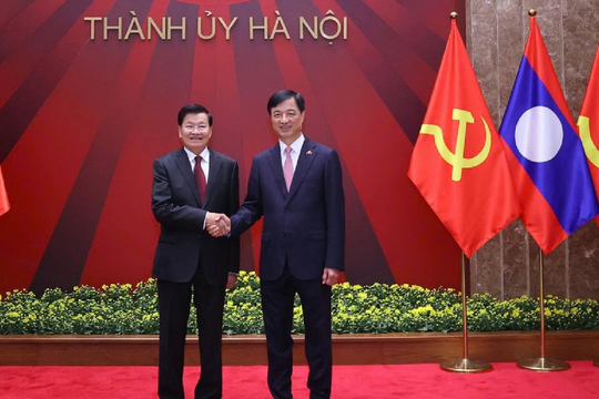 Tổng Bí thư, Chủ tịch nước Lào thăm và làm việc với TP Hà Nội