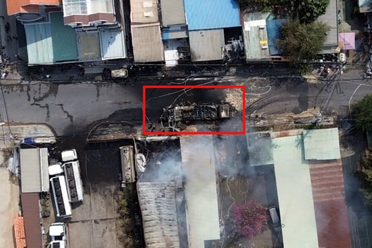 Khoảng 700 hộ mất điện, nhiều nhà dân hư hỏng do cháy xe bồn chở xăng