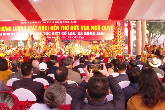 Trang trọng Lễ Thượng lương công trình Đền thờ Đức vua Ngô Quyền