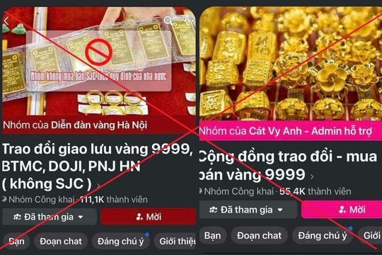 Mua bán vàng ‘trao tay’, qua ‘chợ đen’ online đều là vi phạm pháp luật