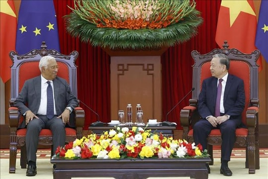 Tổng Bí thư Tô Lâm tiếp Chủ tịch Hội đồng châu Âu António Costa