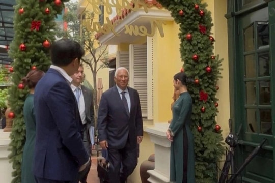 Khách cấp cao châu Âu ăn trưa với rau muống và gà xé hoa chuối ở Hà Nội