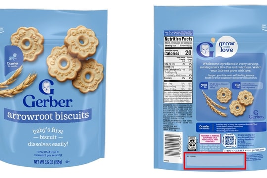 Thu hồi 21 lô bánh ăn dặm Gerber của Nestlé