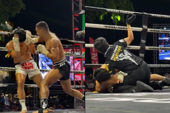 Cao thủ muay số 1 Việt Nam hứng mưa đòn, bị võ sĩ vô địch Thái Lan đánh gục