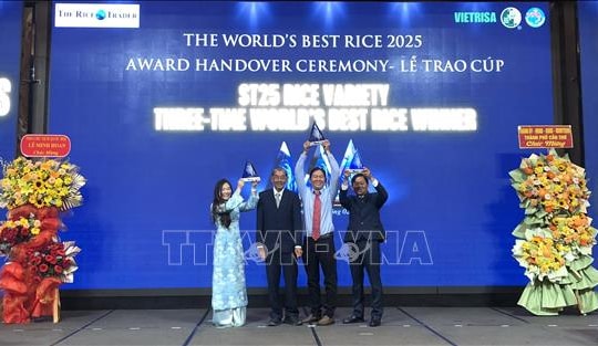 Trao Cúp 'Gạo ngon nhất thế giới' năm 2025 cho gạo ST25