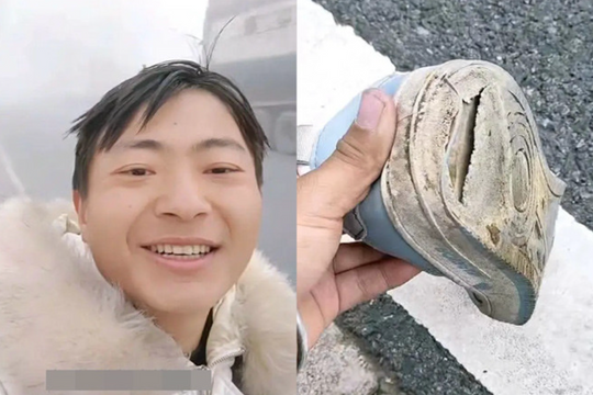 Chàng trai đi bộ 1.400 km về quê ăn Tết