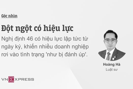 Đột ngột có hiệu lực