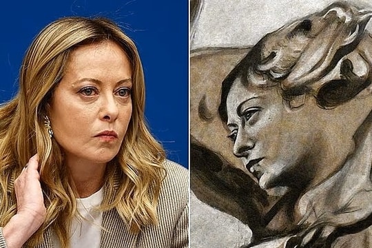 Tranh thiên thần trong nhà thờ Italy 'giống hệt' Thủ tướng Meloni