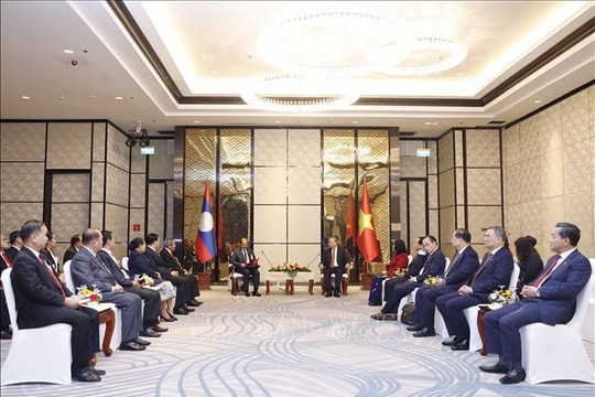 Tổng Bí thư Tô Lâm tiếp Chủ tịch Mặt trận Lào xây dựng đất nước