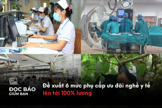 Đề xuất 6 mức phụ cấp ưu đãi nghề y tế lên tới 100% lương
