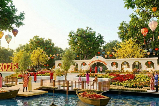 Hội hoa xuân bên sông Vàm Cỏ Đông