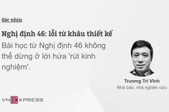 Nghị định 46: lỗi từ khâu thiết kế