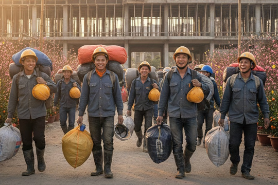 Khoảng trống sau khi những người thợ xây về quê ăn Tết