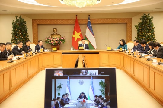 Phó Thủ tướng Trần Hồng Hà họp trực tuyến với Phó Thủ tướng Uzbekistan